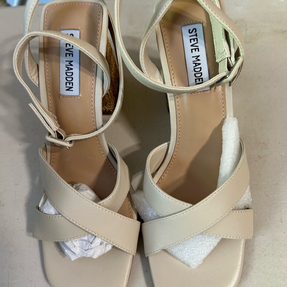 Steve Madden Beige Strappy Heels